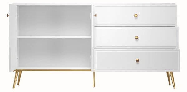KOMODA BELLINI BIELY VYSOKÝ LESK 160 cm