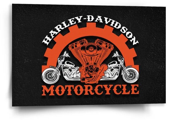 Sablio Obraz Harley-Davidson motor Čierne pozadie - 60x40 cm