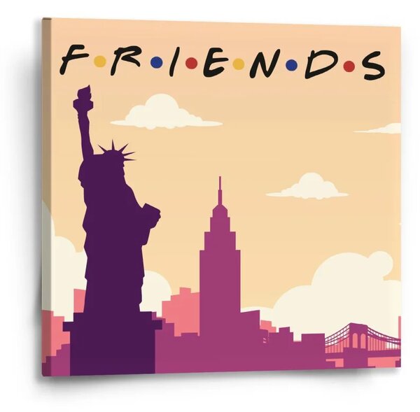 Sablio Obraz Seriál Priatelia FRIENDS Socha Slobody - 50x50 cm