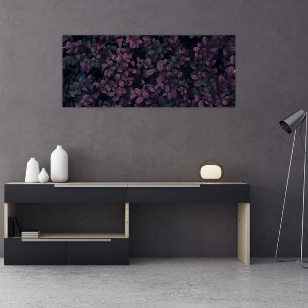 Obraz tmavočervených lístočkov (120x50 cm)