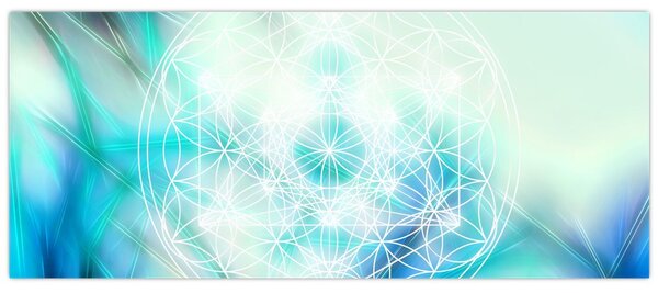 Obraz - Merkaba v tyrkysovom pozadí (120x50 cm)