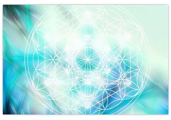 Obraz - Merkaba v tyrkysovom pozadí (90x60 cm)