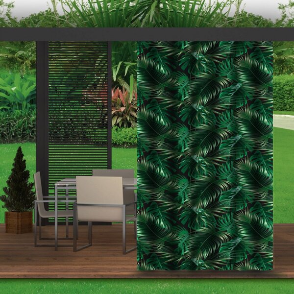 Záhradný záves do altánku MIGD256 palmové lístie Farba Zelená Rozmery 155x220 cm
