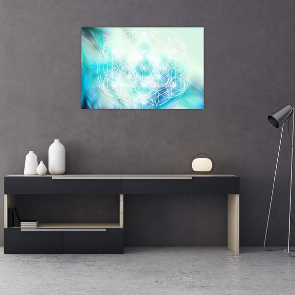 Obraz - Merkaba v tyrkysovom pozadí (90x60 cm)