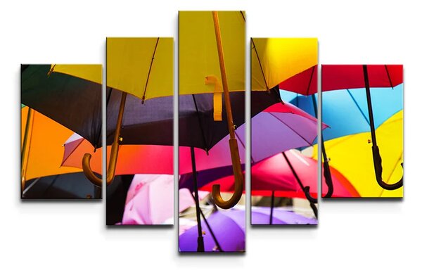 Sablio Obraz - 5-dílný Dáždniky - 125x90 cm