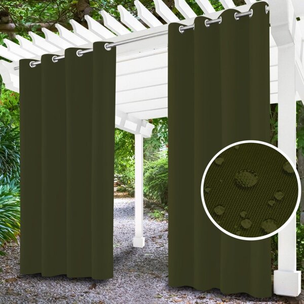 Záhradný záves do altánku na krúžkoch MIG18 khaki Farba Zelená Rozmery 155x180 cm