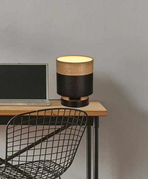 Stolná lampa PORTO 1xE27/60W/230V čierna/hnedá