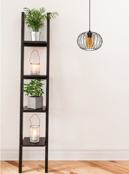 Luster na lanku CORRINI 1xE27/60W/230V pr. 25 cm čierna/béžová