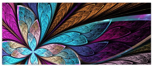 Obraz - Abstrakcia, kvetina (120x50 cm)