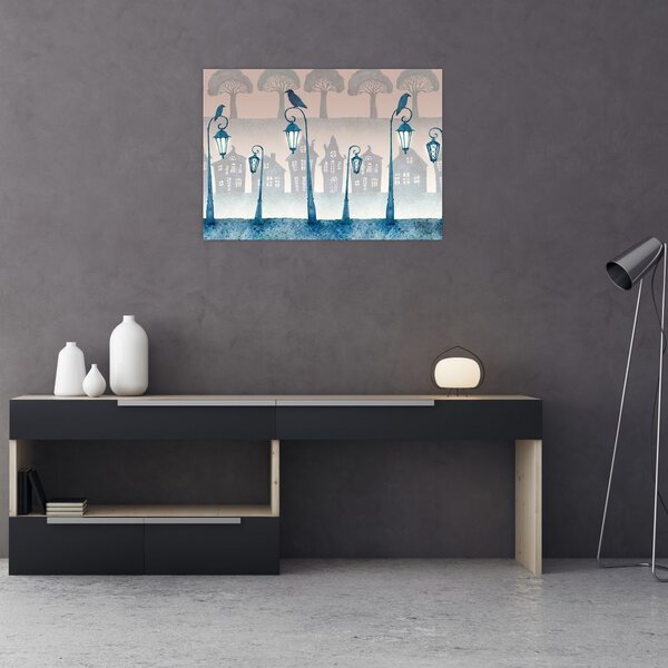Obraz - Havrany strážiace mesto (70x50 cm)