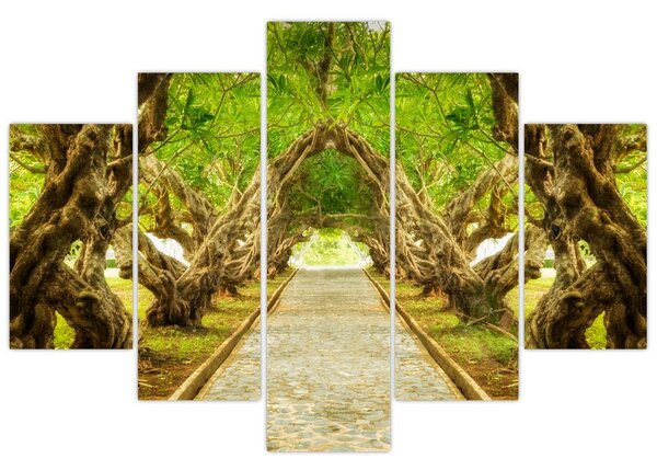 Obraz - Živý tunel z plumérií (150x105 cm)