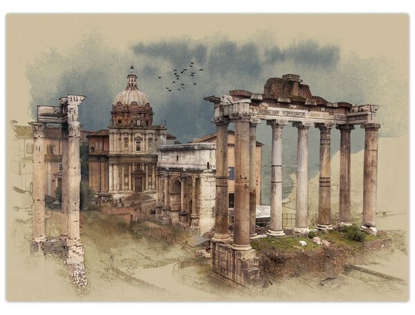 Obraz - Forum Romanum, Rím, Taliansko (70x50 cm)