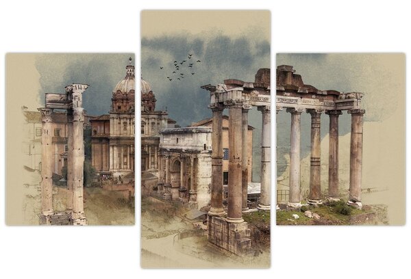 Obraz - Forum Romanum, Rím, Taliansko (90x60 cm)