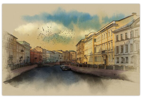 Obraz - Moyka rieka, Petrohrad, Rusko (90x60 cm)