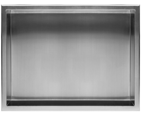 Rea Rea, nerezová vstavaná polica s golierom 450x300x100 mm, oceľová, REA-05601