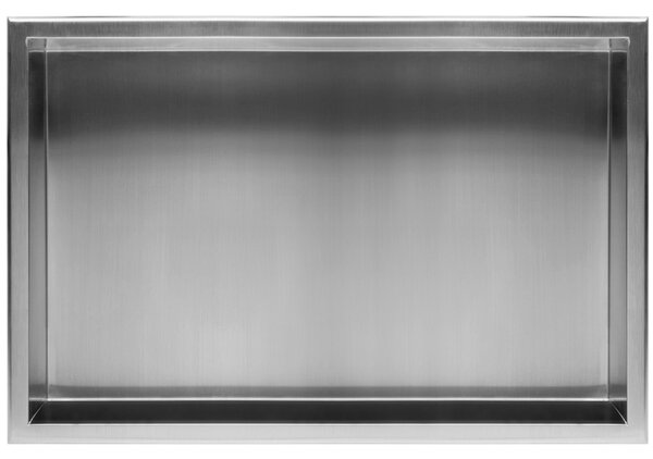 Rea Rea, nerezová vstavaná polica s golierom 600x300x100 mm, oceľová, REA-05602