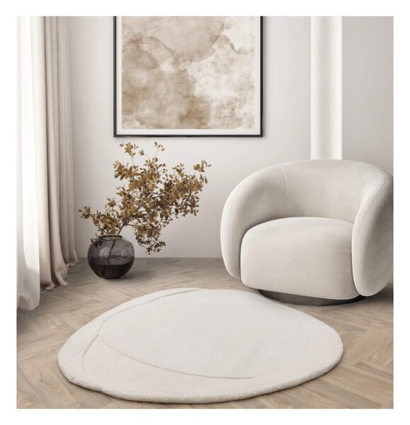 Biely vlnený koberec 150x150 cm Olsen – Asiatic Carpets