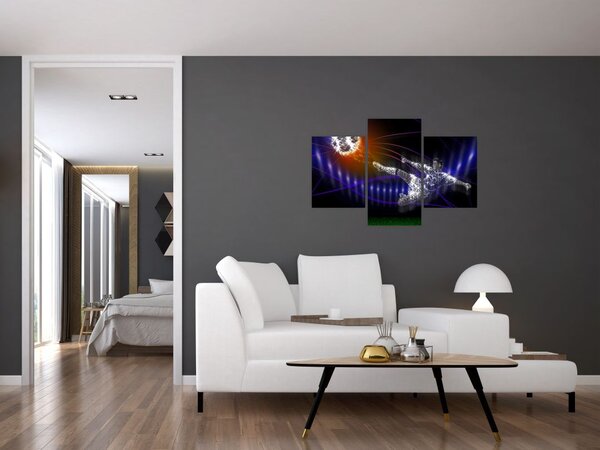 Obraz futbalistu v skoku (90x60 cm)