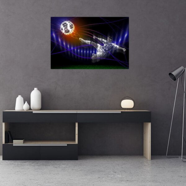 Obraz futbalistu v skoku (90x60 cm)