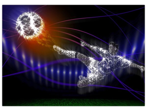 Obraz futbalistu v skoku (70x50 cm)
