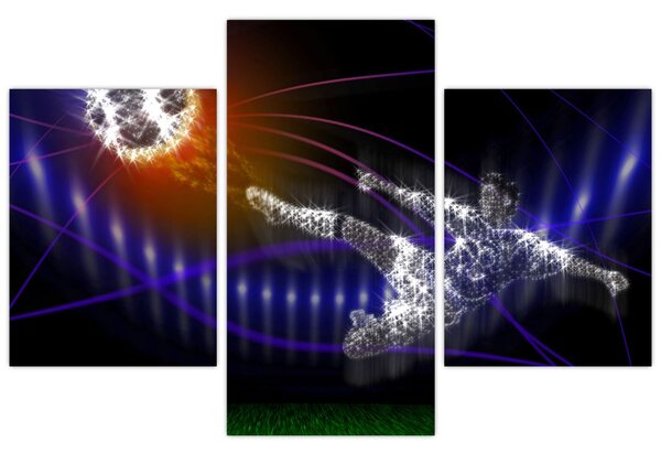 Obraz futbalistu v skoku (90x60 cm)