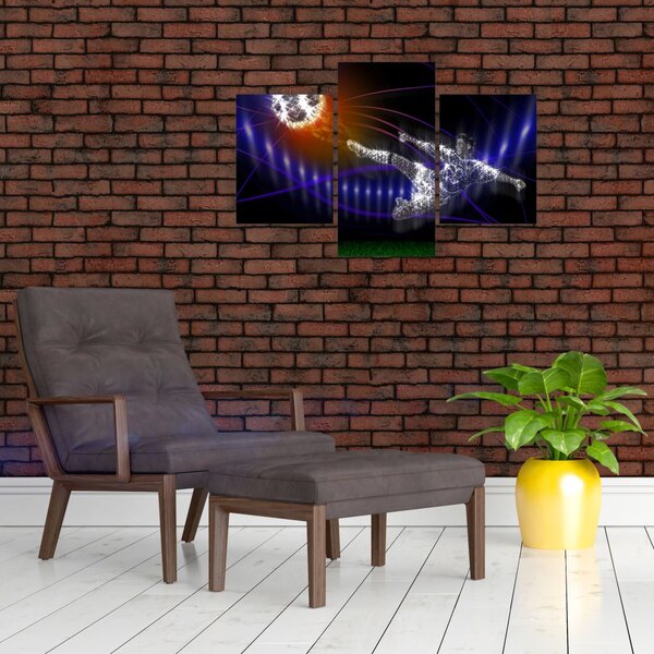 Obraz futbalistu v skoku (90x60 cm)
