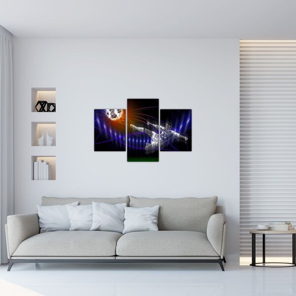 Obraz futbalistu v skoku (90x60 cm)