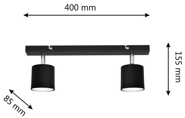 Bodové svietidlo PUNTA 2xGX53/10W/230V čierna