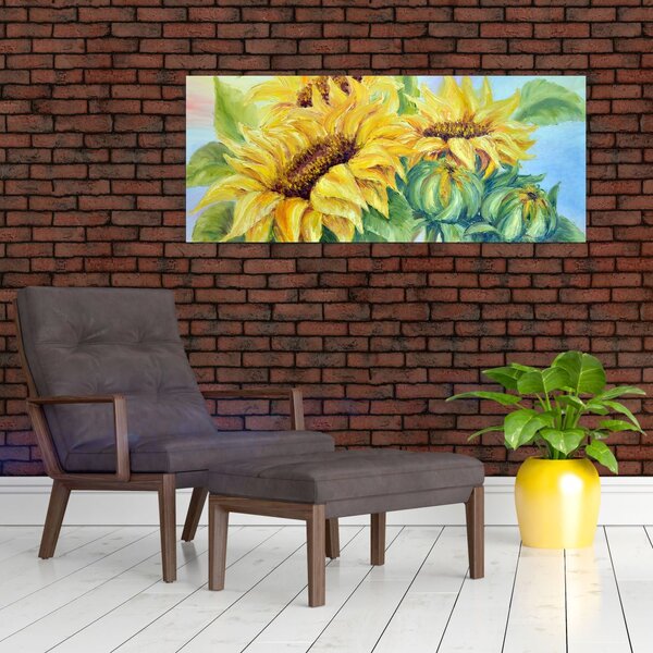 Obraz rozkvitnutých slnečníc (120x50 cm)