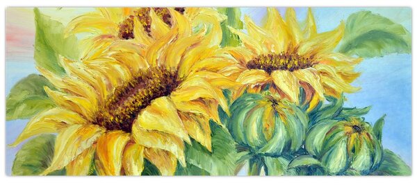 Obraz rozkvitnutých slnečníc (120x50 cm)