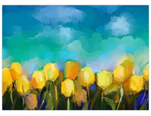 Obraz žltých tulipánov (70x50 cm)