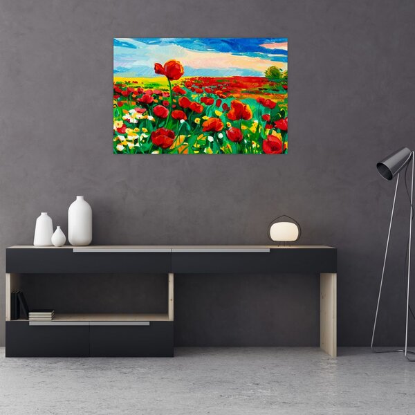 Obraz poľa s vlčími makmi (90x60 cm)