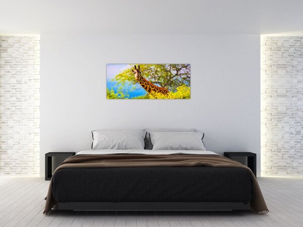 Obraz žirafy v Afrike (120x50 cm)