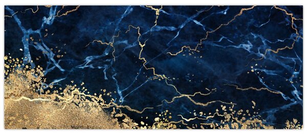 Obraz - Tmavo-modrý mramor (120x50 cm)