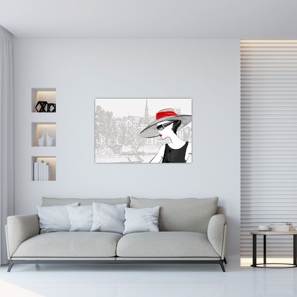 Obraz - Dáma v meste (90x60 cm)
