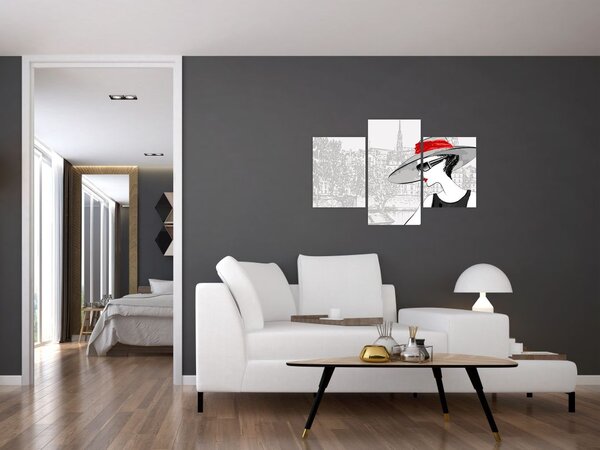 Obraz - Dáma v meste (90x60 cm)