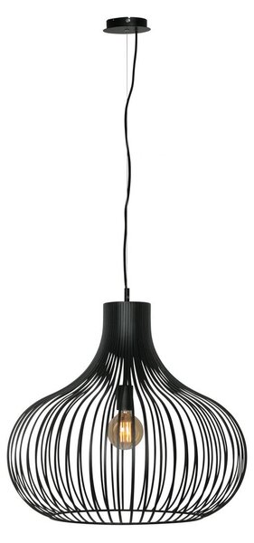 Závesná lampa Aglio, Ø 58 cm, čierna, kov