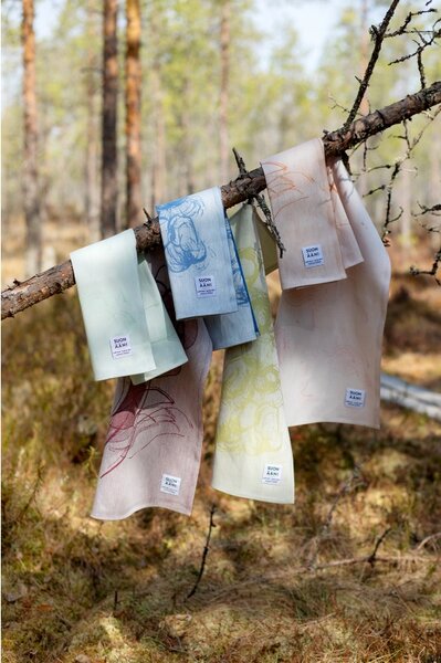Ľanová utierka Lähteikkö 46x70, bielo-limetkovo zelená