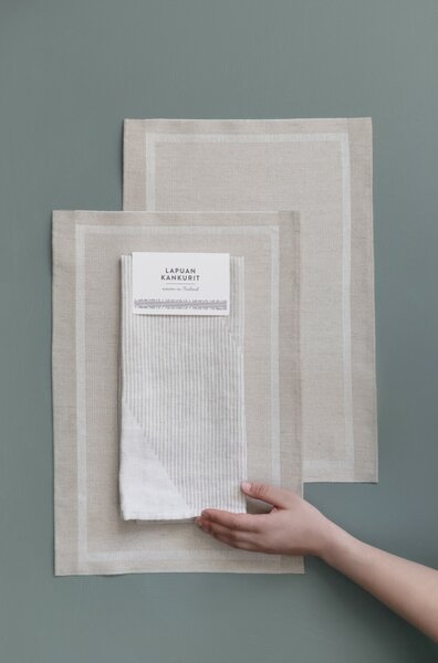 Ľanové prestieranie Laina 46x32, ľan-biele