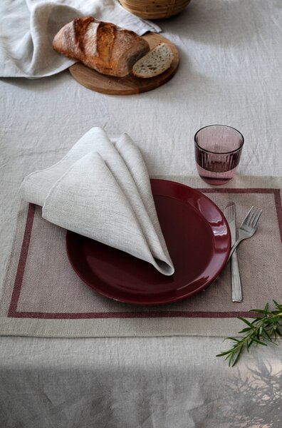 Ľanové prestieranie Laina 46x32, ľan-bordové