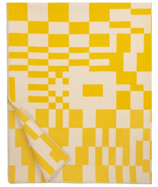 Vlnená deka Koodi 130x180, žlto-světlě béžová