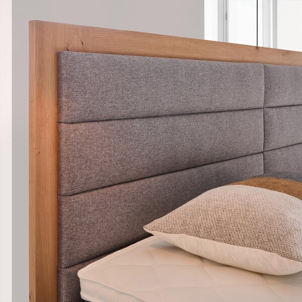BOXSPRINGOVÁ POSTEĽ, 180/200 cm, sivá, dub artisan Carryhome - Postele