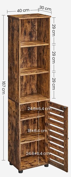 SONGMICS Kúpeľňová skrinka Vasagle Variable 167 cm hnedá