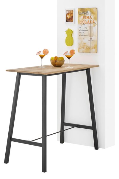 BAROVÝ STÔL, dub, čierna, farba duba, 120/60/104 cm Boxxx - Online Only jedálne, Online Only