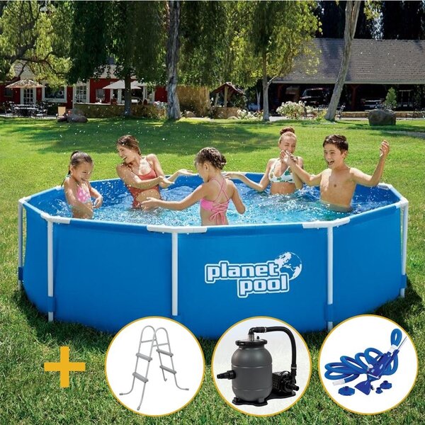 Veľký SET Bazén QUICK 3,05 x 0,76 m Ratan s filtráciou a vysvačom