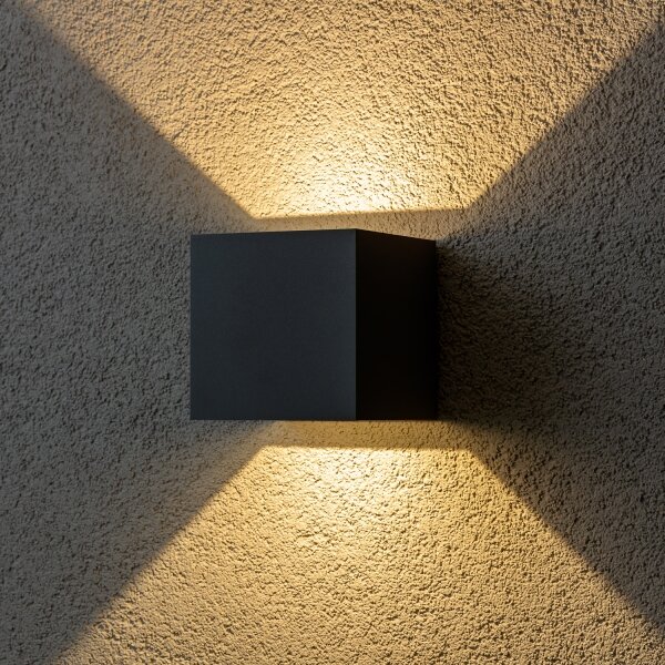 Brilagi - LED Vonkajšie nástenné svietidlo CUBE LED/6W/230V antracit IP54