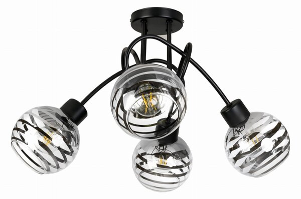 BERGE Stropné svietidlo LED LOFT 4xE27 GLASS BALL