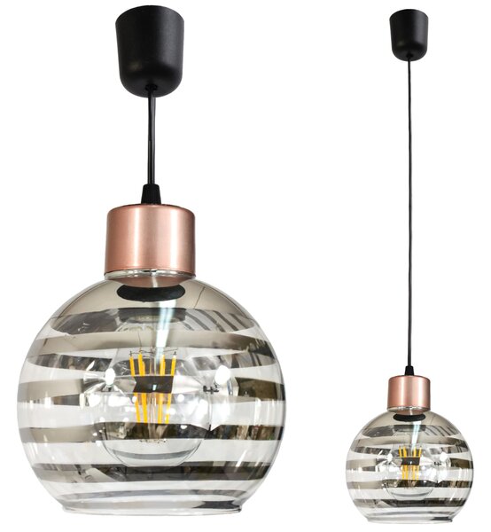 BERGE Stropné svietidlo LED 1xE27 GLASS BALL medené farby