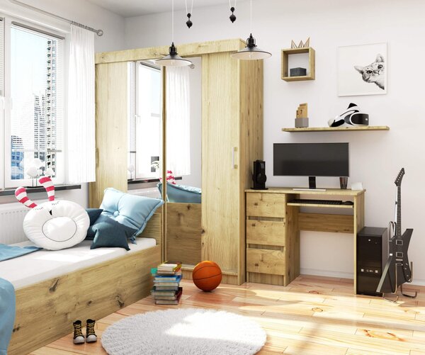 Ak furniture Psací stůl A-6 90 cm dub artisan levý