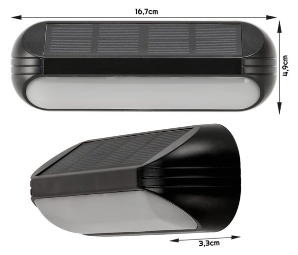 BERGE Solárne fasádne svietidlo RGB IP65
